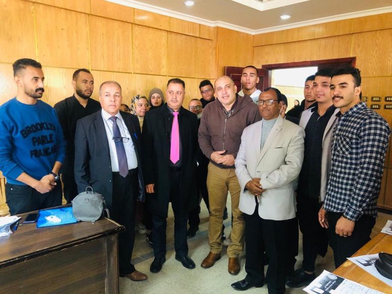 استقبال كلية الحقوق (طلاب من اجل مصر) وفد اساتذه جامعات من دوله ليبيه الشقيقه..