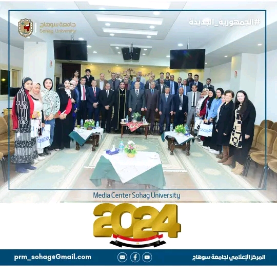 *في أجواءً من البهجة والسعادة.. وفد جامعة سوهاج يزور كنائس الطوائف المسيحية للتهنئة بعيد الميلاد المجيد